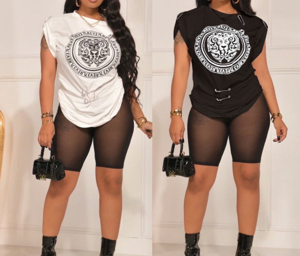 2 Pc V Top With Sheer Stocking